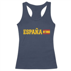 Espana Spain Vintage Sports Design Spanish Flag Racerback Tank Top