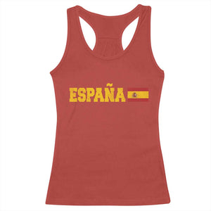 Espana Spain Vintage Sports Design Spanish Flag Racerback Tank Top