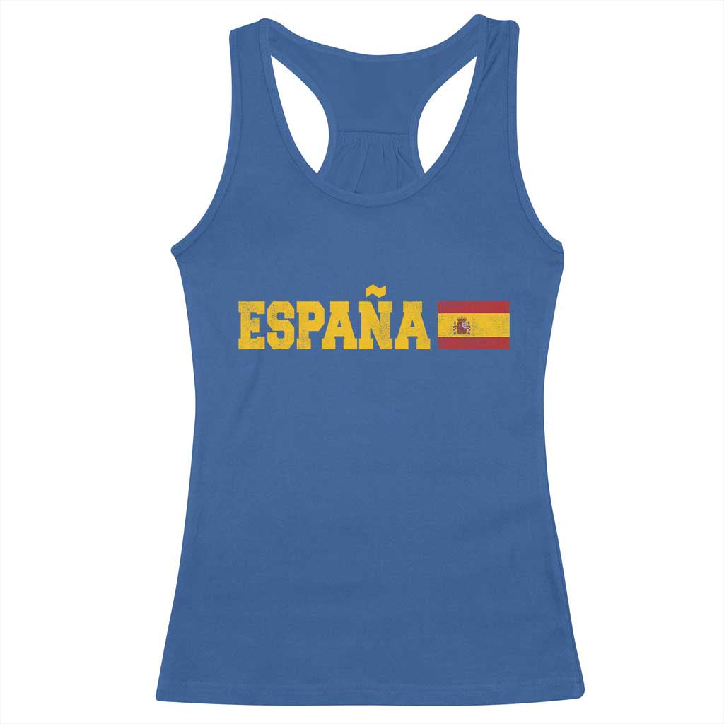 Espana Spain Vintage Sports Design Spanish Flag Racerback Tank Top