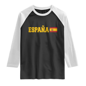 Espana Spain Vintage Sports Design Spanish Flag Raglan Shirt