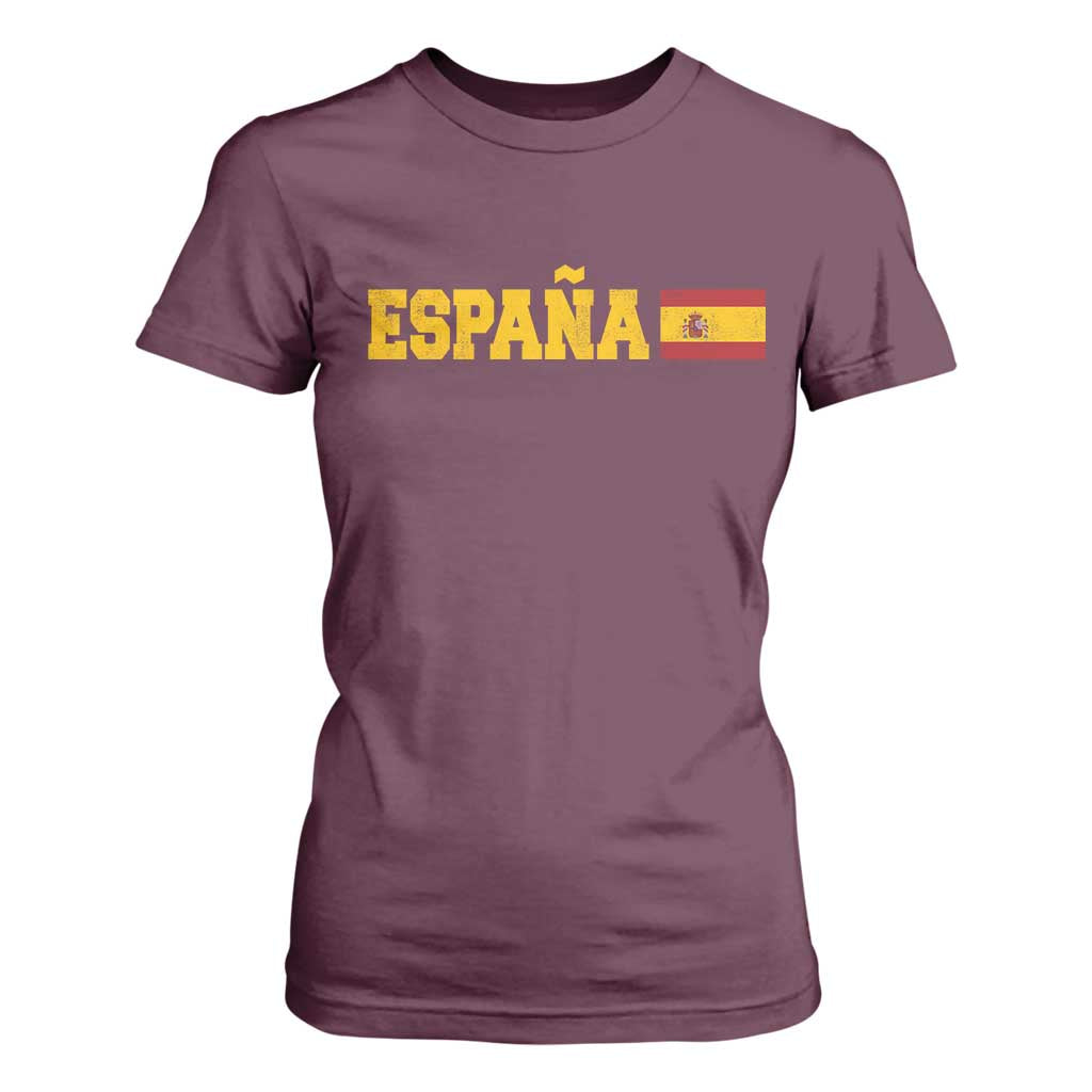 Espana Spain Vintage Sports Design Spanish Flag T Shirt For Women