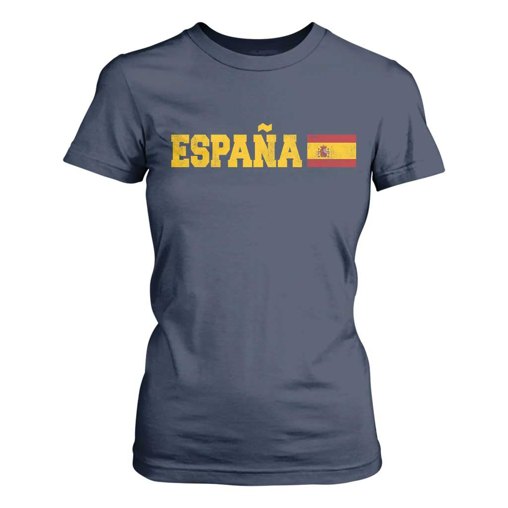 Espana Spain Vintage Sports Design Spanish Flag T Shirt For Women