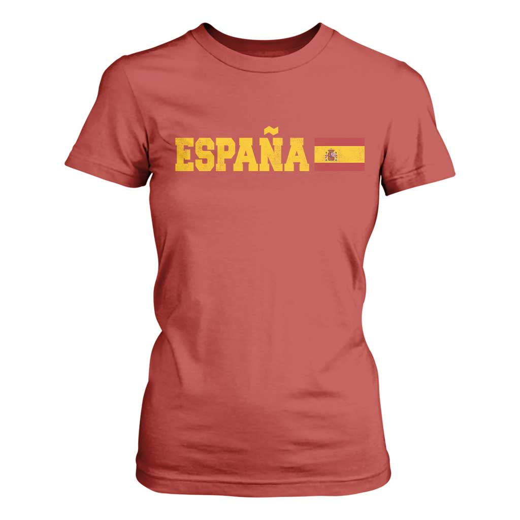 Espana Spain Vintage Sports Design Spanish Flag T Shirt For Women