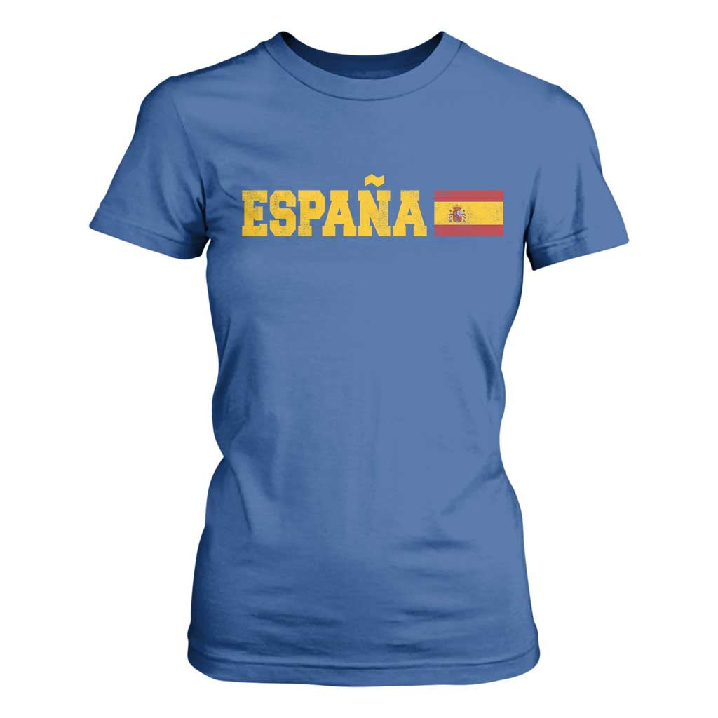 Espana Spain Vintage Sports Design Spanish Flag T Shirt For Women