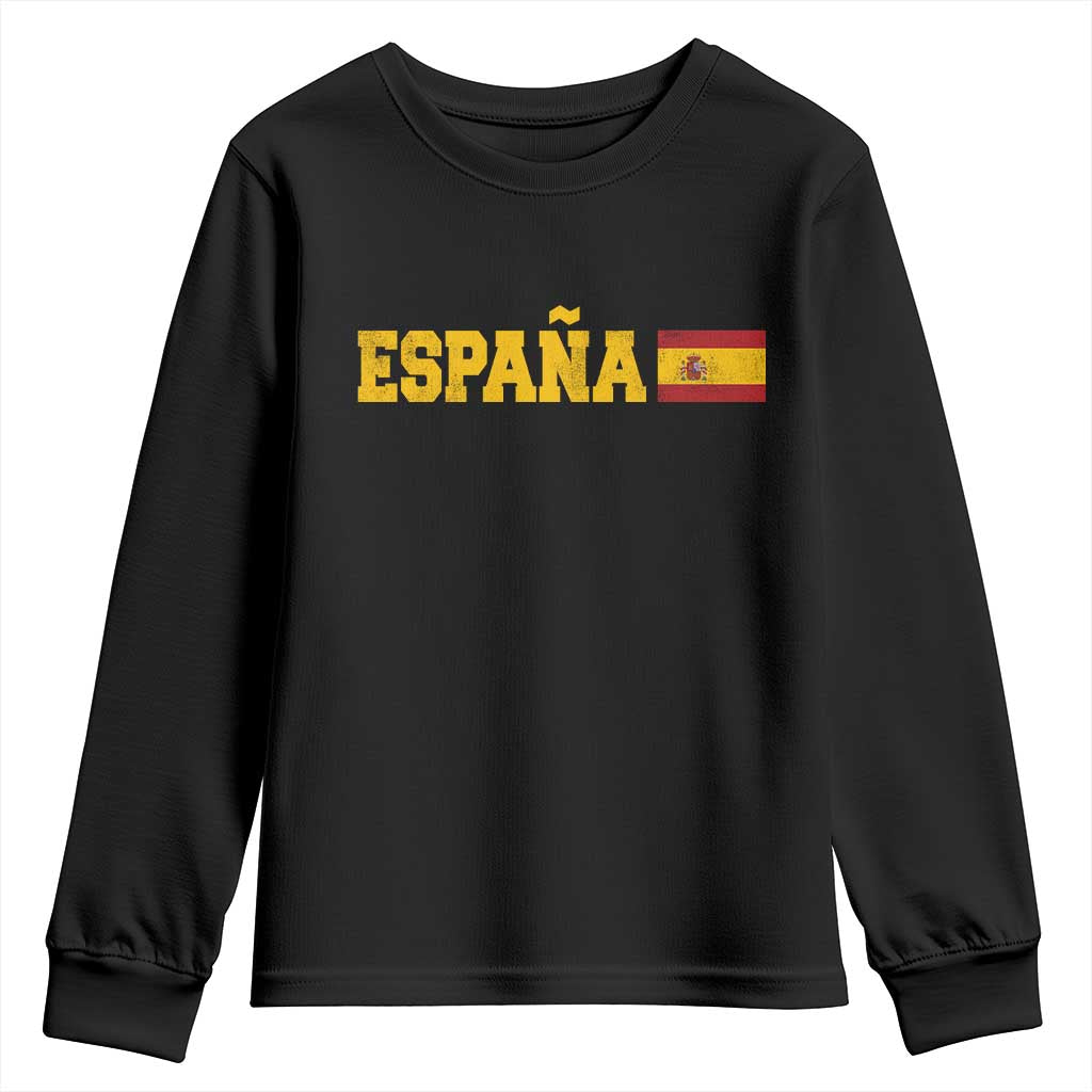 Espana Spain Vintage Sports Design Spanish Flag Youth Sweatshirt