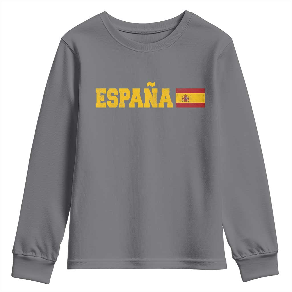 Espana Spain Vintage Sports Design Spanish Flag Youth Sweatshirt