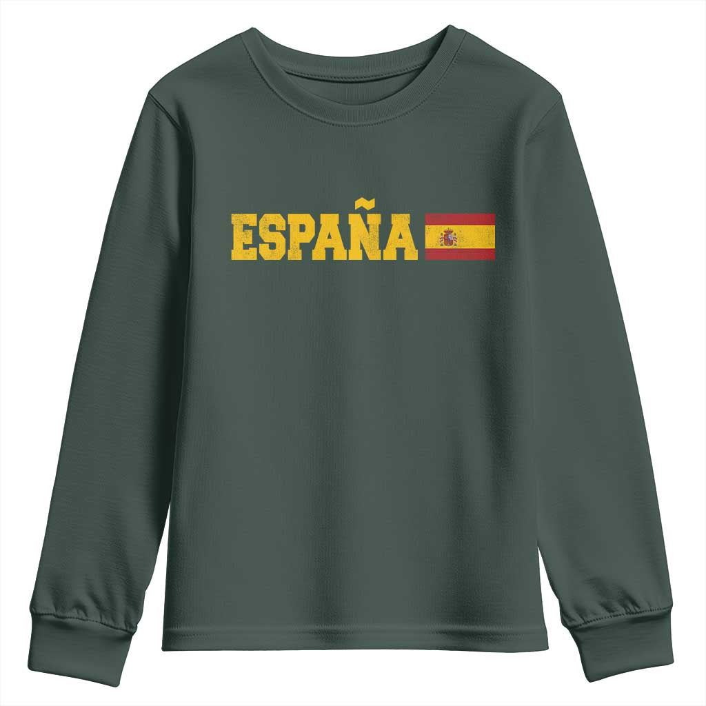 Espana Spain Vintage Sports Design Spanish Flag Youth Sweatshirt