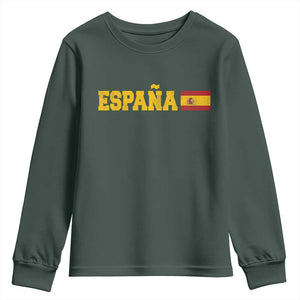 Espana Spain Vintage Sports Design Spanish Flag Youth Sweatshirt