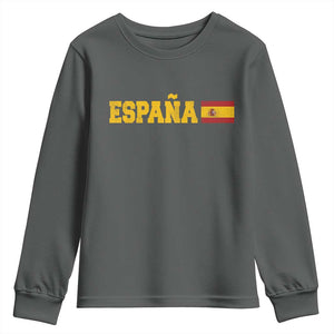 Espana Spain Vintage Sports Design Spanish Flag Youth Sweatshirt