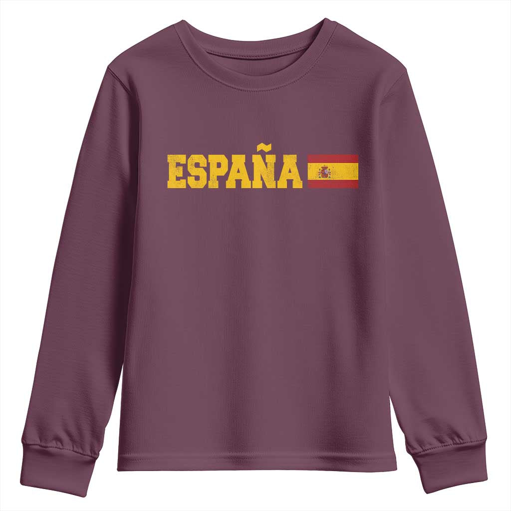 Espana Spain Vintage Sports Design Spanish Flag Youth Sweatshirt