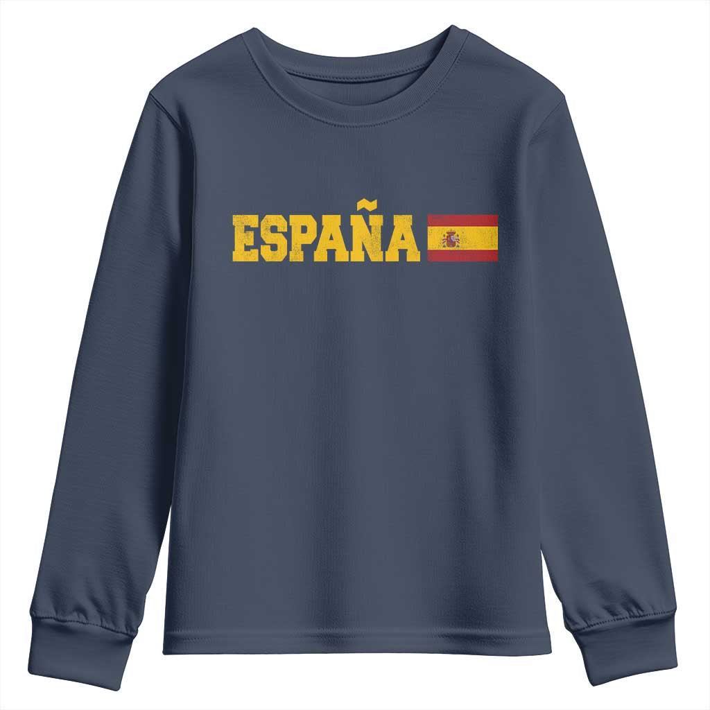 Espana Spain Vintage Sports Design Spanish Flag Youth Sweatshirt