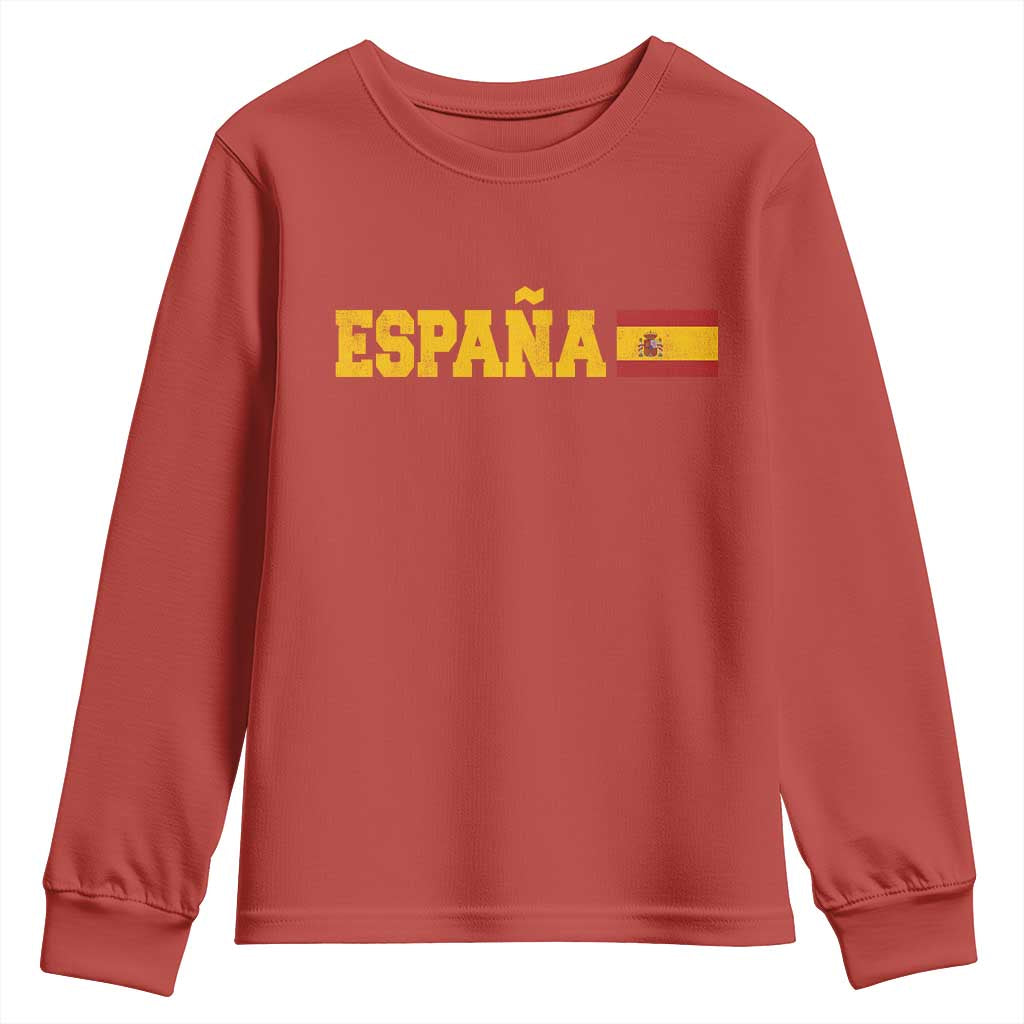 Espana Spain Vintage Sports Design Spanish Flag Youth Sweatshirt