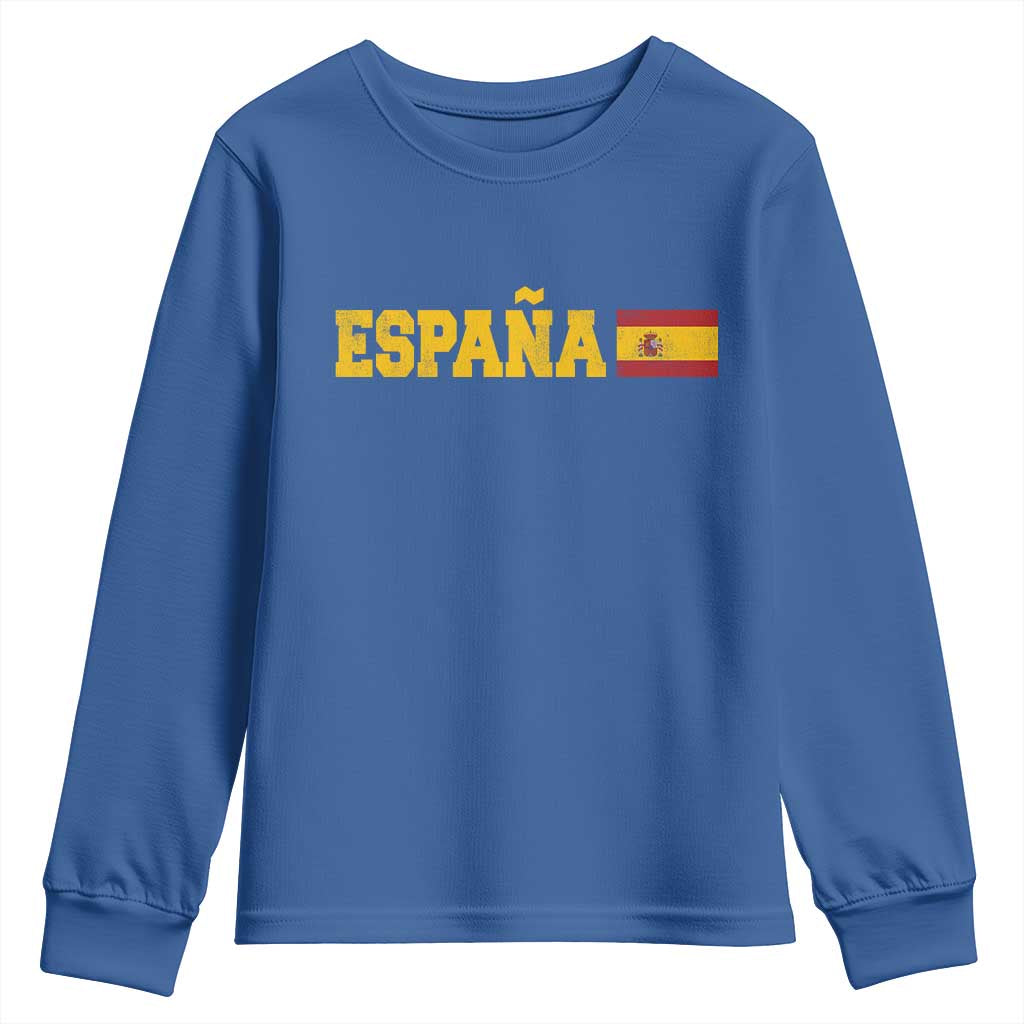 Espana Spain Vintage Sports Design Spanish Flag Youth Sweatshirt