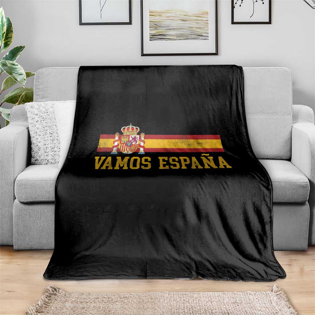 Vamos Espana Spainish Flag Vintage Spain Coat of Arms Throw Blanket
