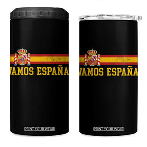 Vamos Espana Spainish Flag Vintage Spain Coat of Arms 4 in 1 Can Cooler Tumbler