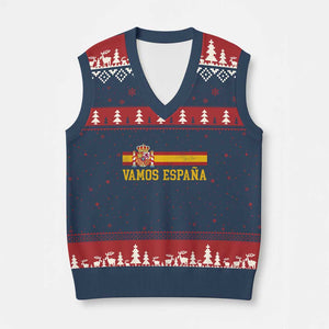 Vamos Espana Spainish Flag Vintage Spain Coat of Arms V-Neck Knit Sweater Vest