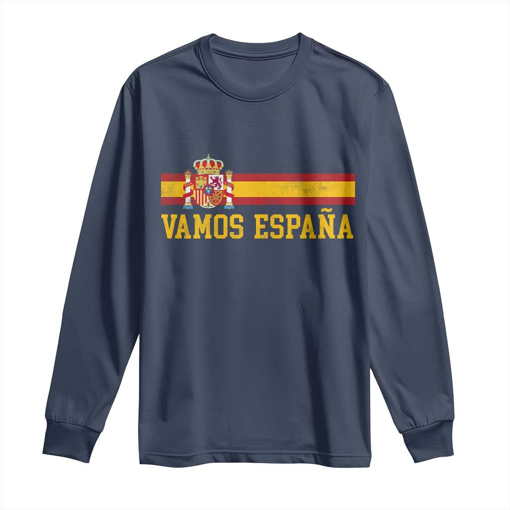 Vamos Espana Spainish Flag Vintage Spain Coat of Arms Long Sleeve Shirt