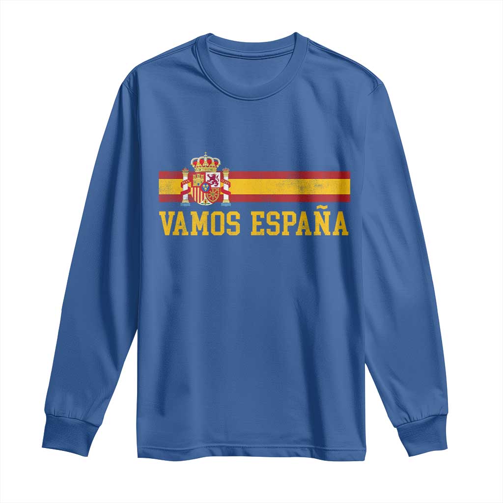 Vamos Espana Spainish Flag Vintage Spain Coat of Arms Long Sleeve Shirt