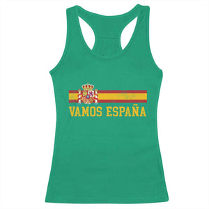 Vamos Espana Spainish Flag Vintage Spain Coat of Arms Racerback Tank Top