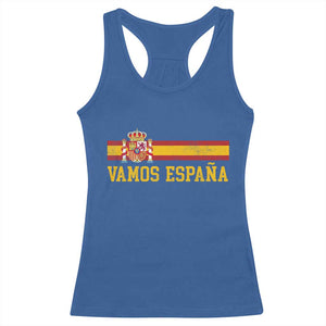Vamos Espana Spainish Flag Vintage Spain Coat of Arms Racerback Tank Top