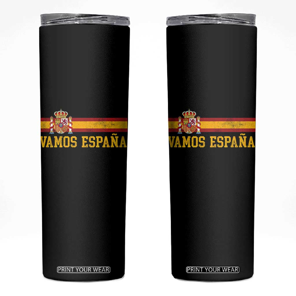 Vamos Espana Spainish Flag Vintage Spain Coat of Arms Skinny Tumbler