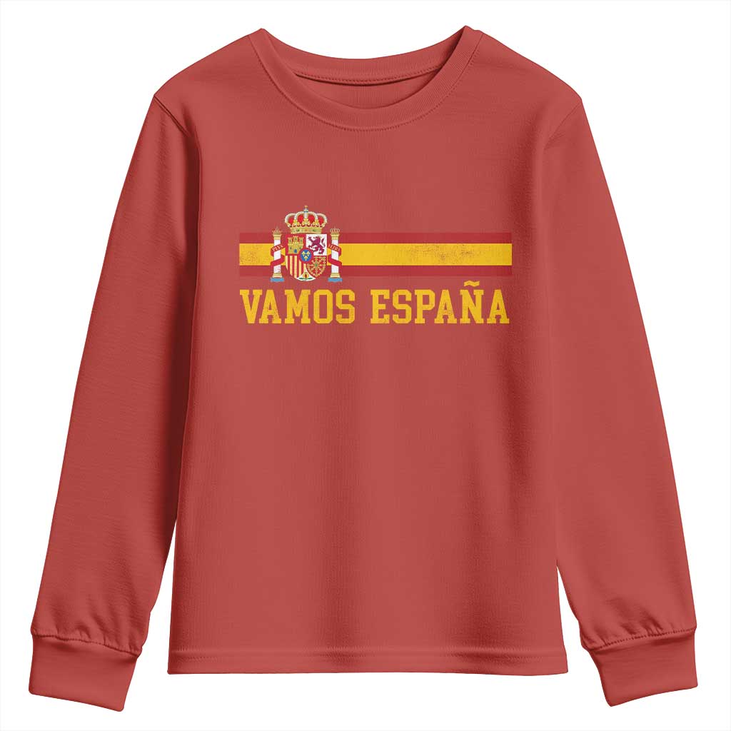 Vamos Espana Spainish Flag Vintage Spain Coat of Arms Youth Sweatshirt