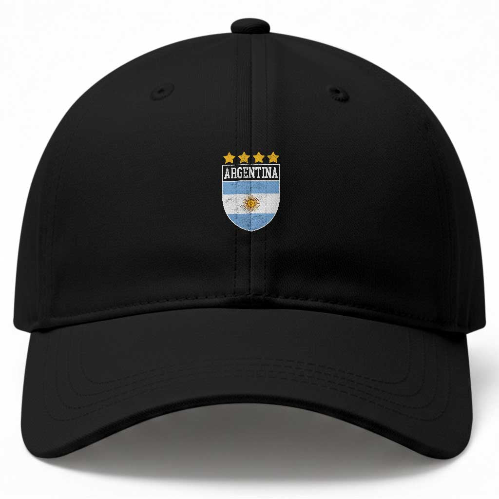 Argentina 4th Star Vintage Argentine Football Crest Baseball Cap TS11 Print Your Wear