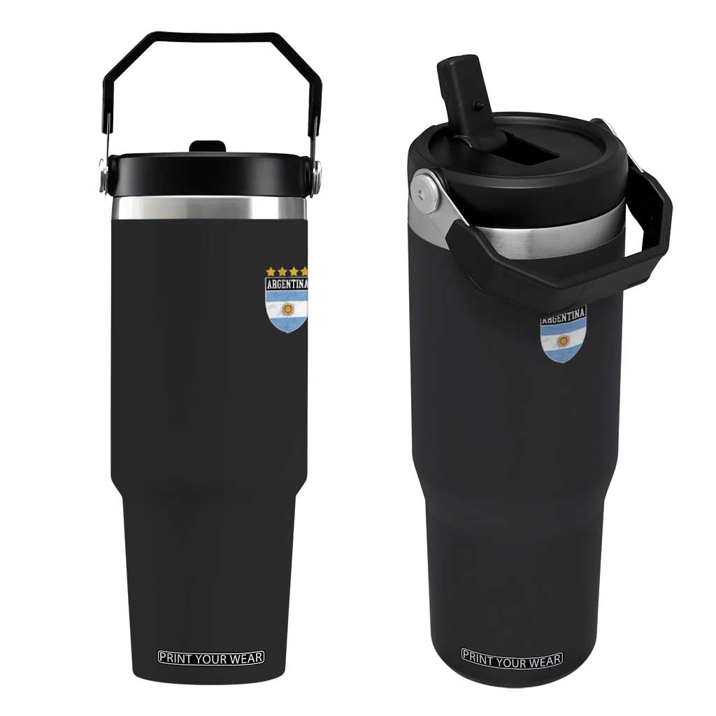 Argentina 4th Star Vintage Argentine Football Crest Flip Straw Tumbler