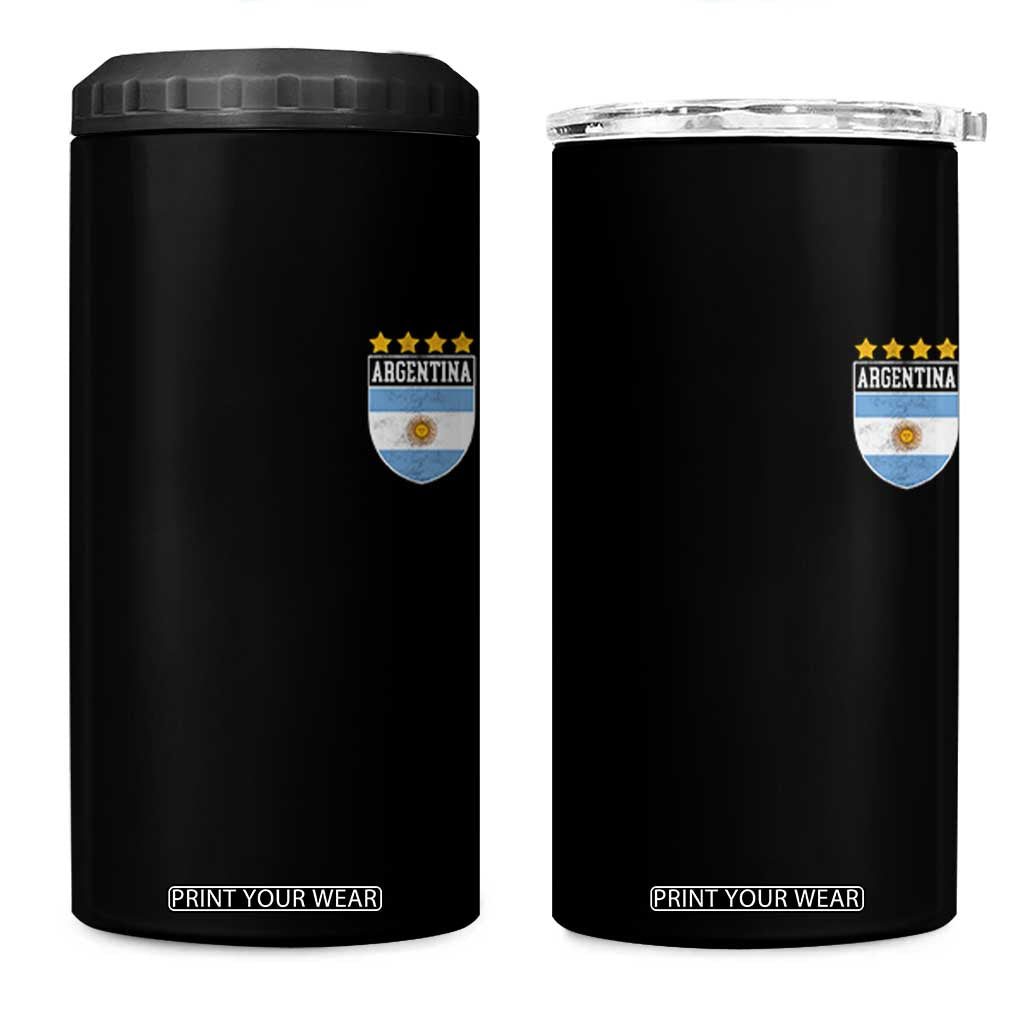 Argentina 4th Star Vintage Argentine Football Crest 4 in 1 Can Cooler Tumbler