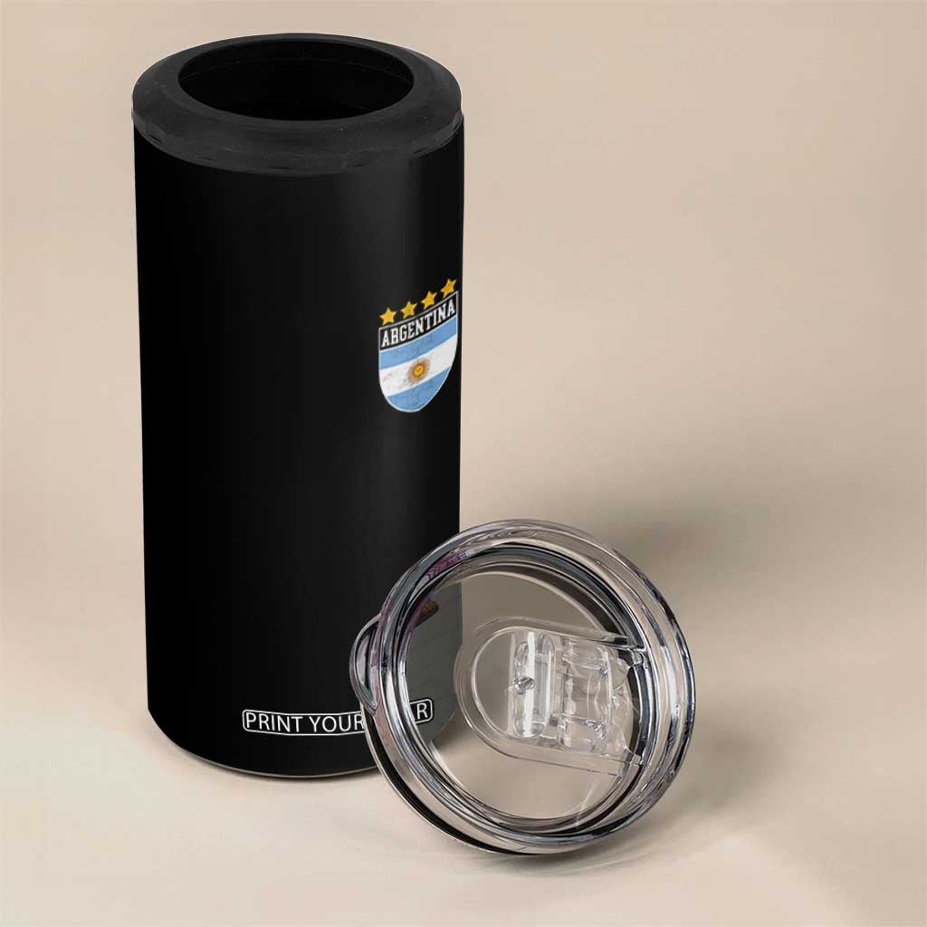 Argentina 4th Star Vintage Argentine Football Crest 4 in 1 Can Cooler Tumbler