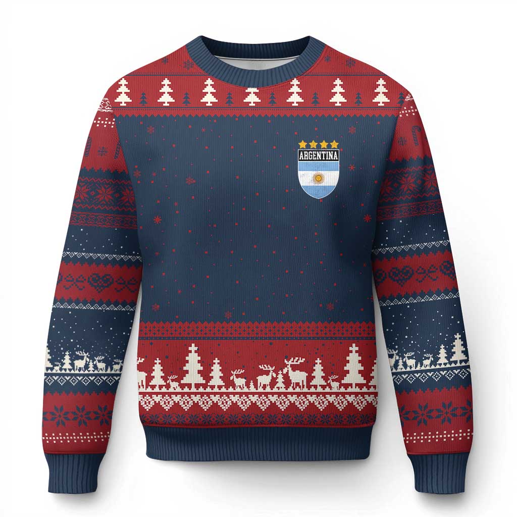 Argentina 4th Star Vintage Argentine Football Crest Ugly Christmas Sweater