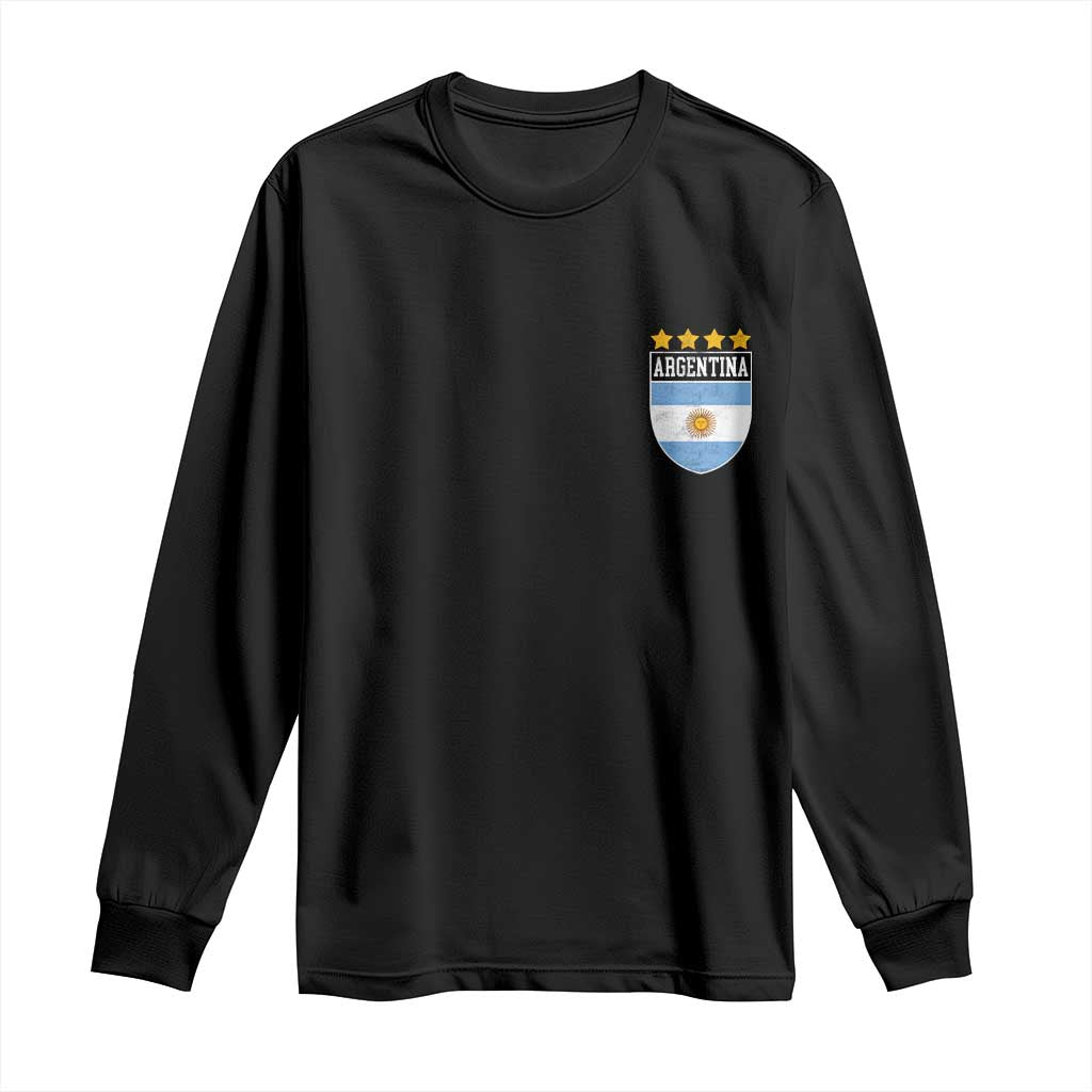 Argentina 4th Star Vintage Argentine Football Crest Long Sleeve Shirt