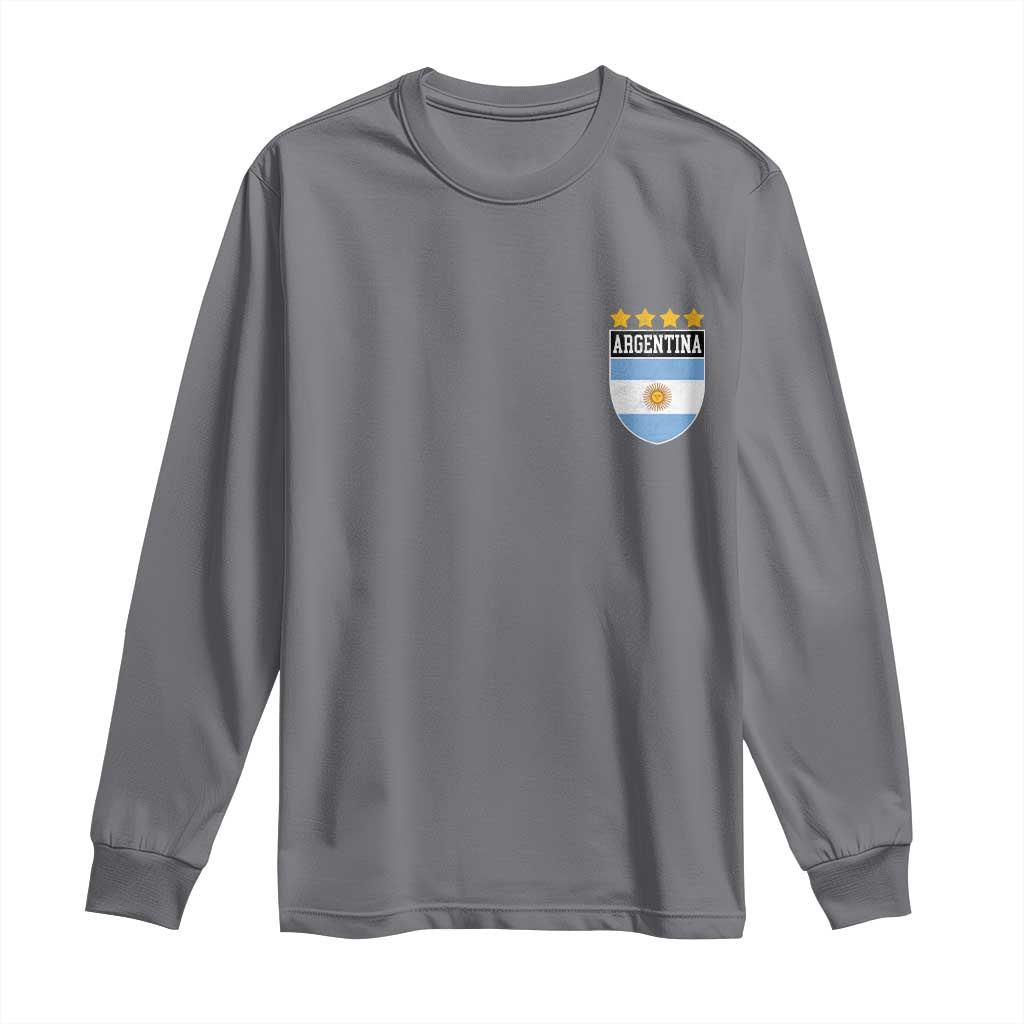 Argentina 4th Star Vintage Argentine Football Crest Long Sleeve Shirt