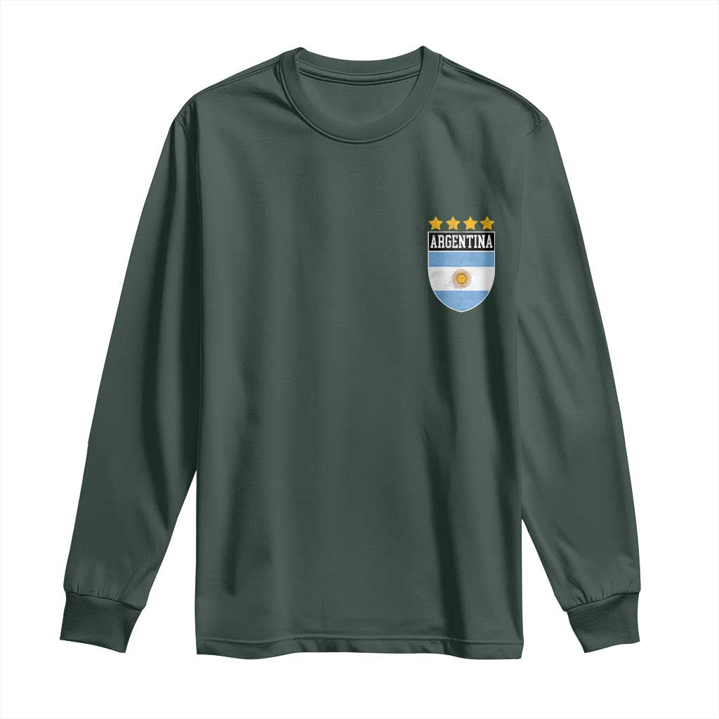 Argentina 4th Star Vintage Argentine Football Crest Long Sleeve Shirt