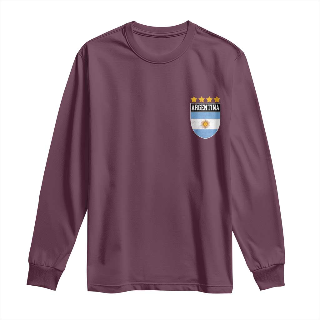 Argentina 4th Star Vintage Argentine Football Crest Long Sleeve Shirt