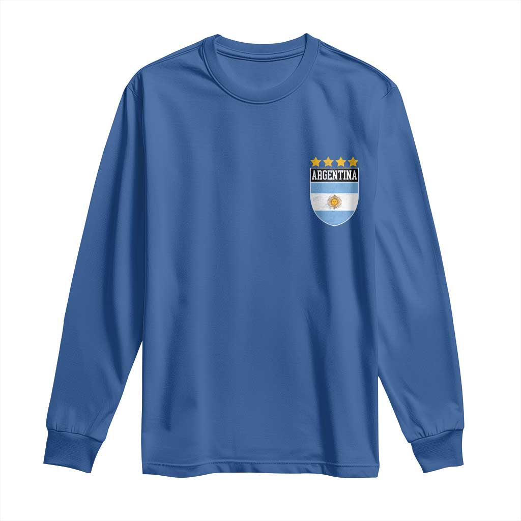 Argentina 4th Star Vintage Argentine Football Crest Long Sleeve Shirt
