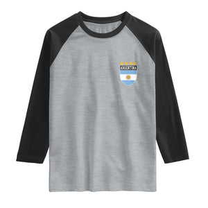 Argentina 4th Star Vintage Argentine Football Crest Raglan Shirt