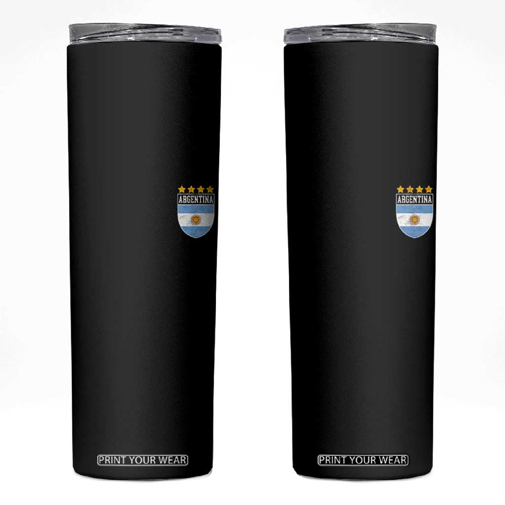 Argentina 4th Star Vintage Argentine Football Crest Skinny Tumbler
