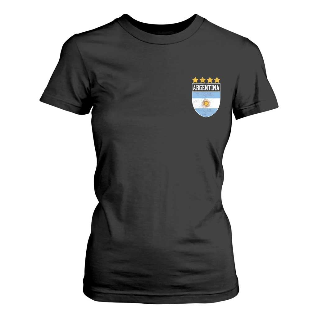 Argentina 4th Star Vintage Argentine Football Crest T Shirt For Women