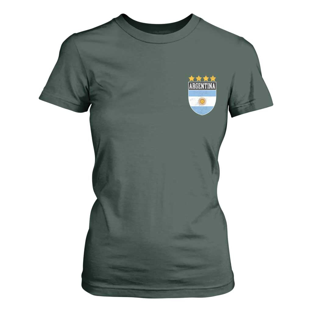 Argentina 4th Star Vintage Argentine Football Crest T Shirt For Women