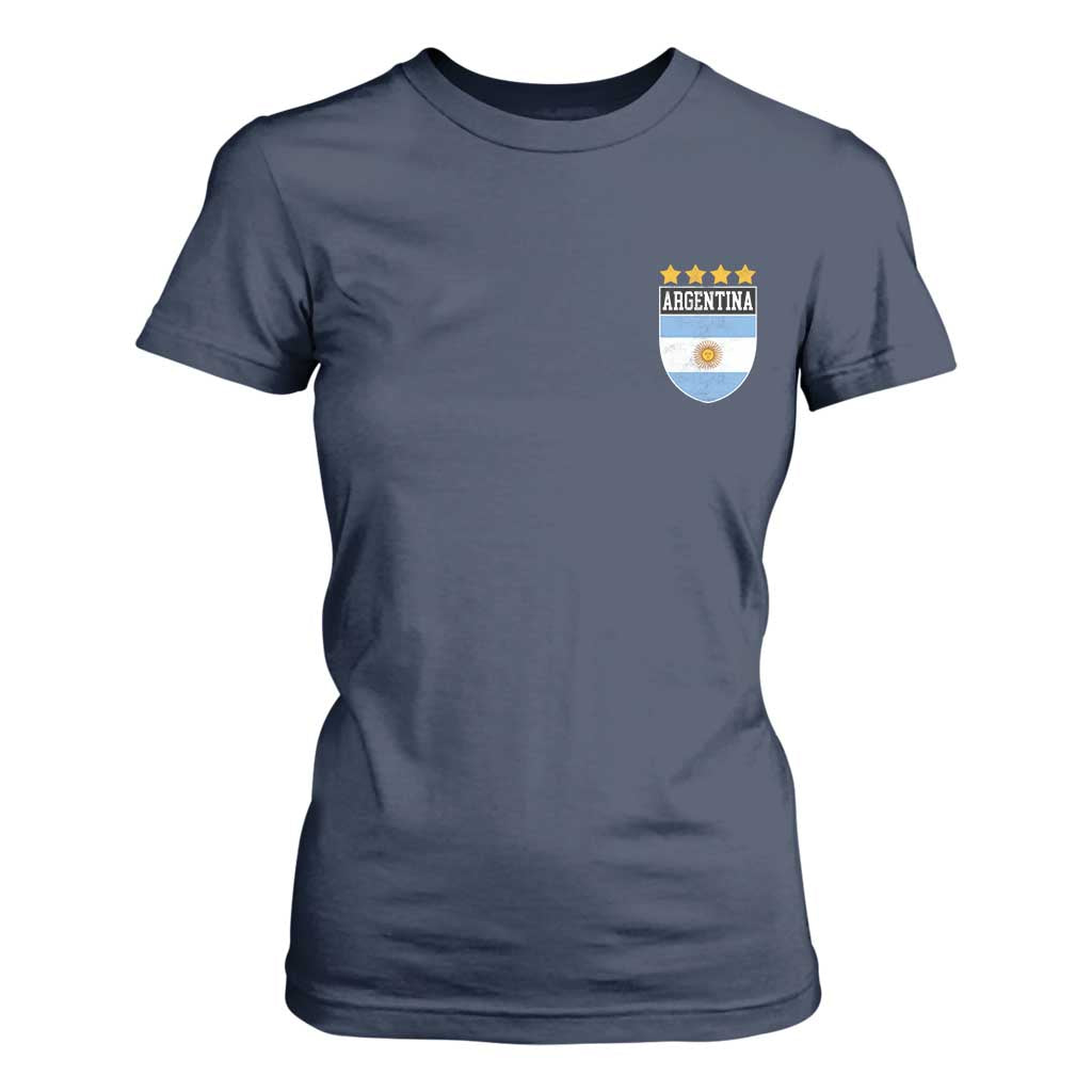 Argentina 4th Star Vintage Argentine Football Crest T Shirt For Women