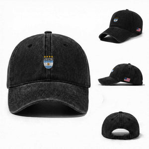 Argentina 4th Star Vintage Argentine Football Crest Washed Cotton Baseball Cap