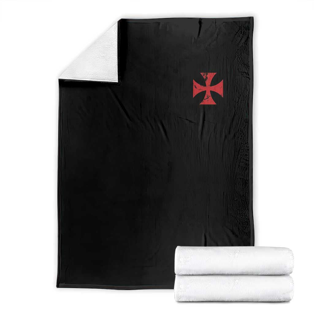 Vintage Catholic Knight Templar Crusader Cross Throw Blanket