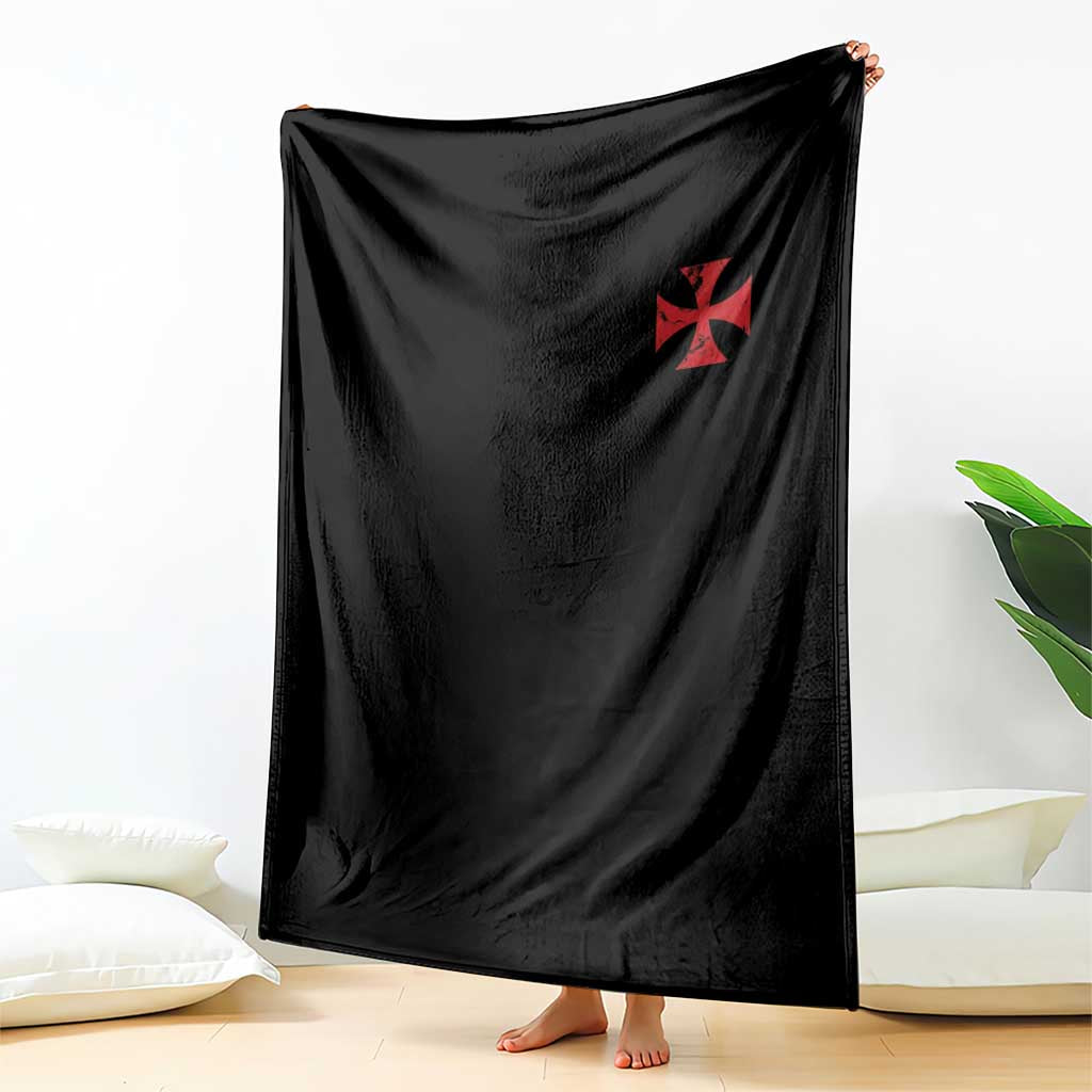 Vintage Catholic Knight Templar Crusader Cross Throw Blanket