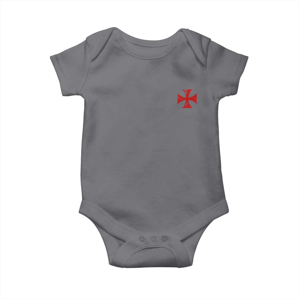 Vintage Catholic Knight Templar Crusader Cross Baby Onesie