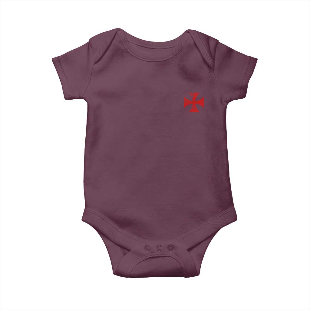 Vintage Catholic Knight Templar Crusader Cross Baby Onesie
