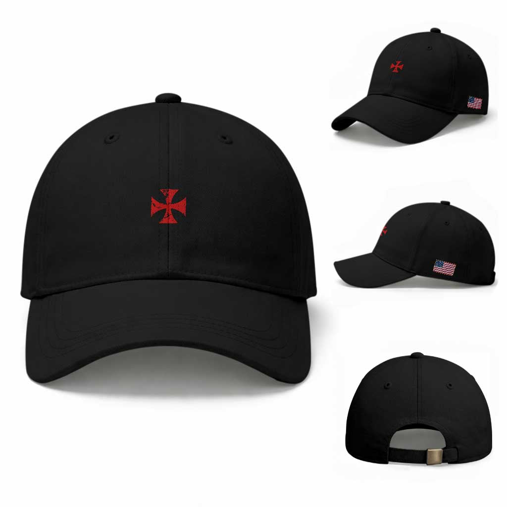 Vintage Catholic Knight Templar Crusader Cross Baseball Cap