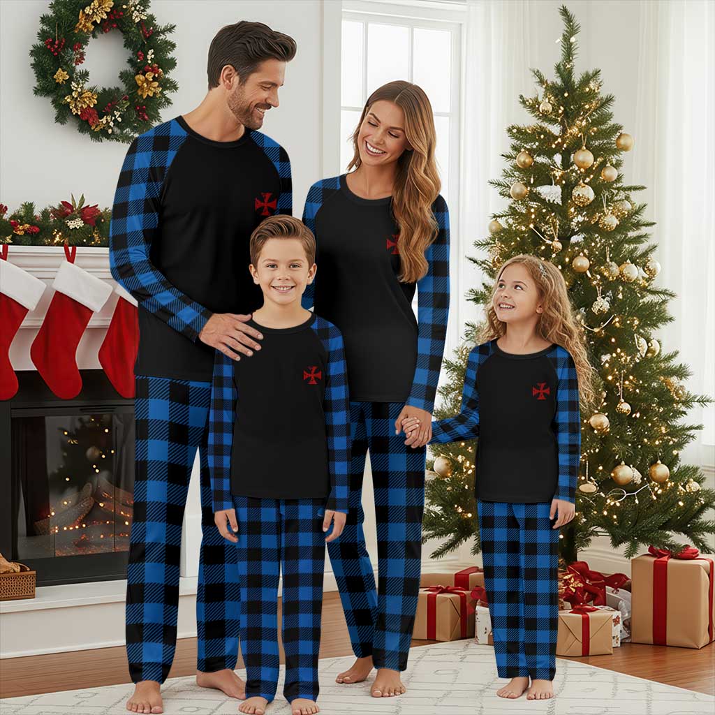 Vintage Catholic Knight Templar Crusader Cross Plaid Pajama Set