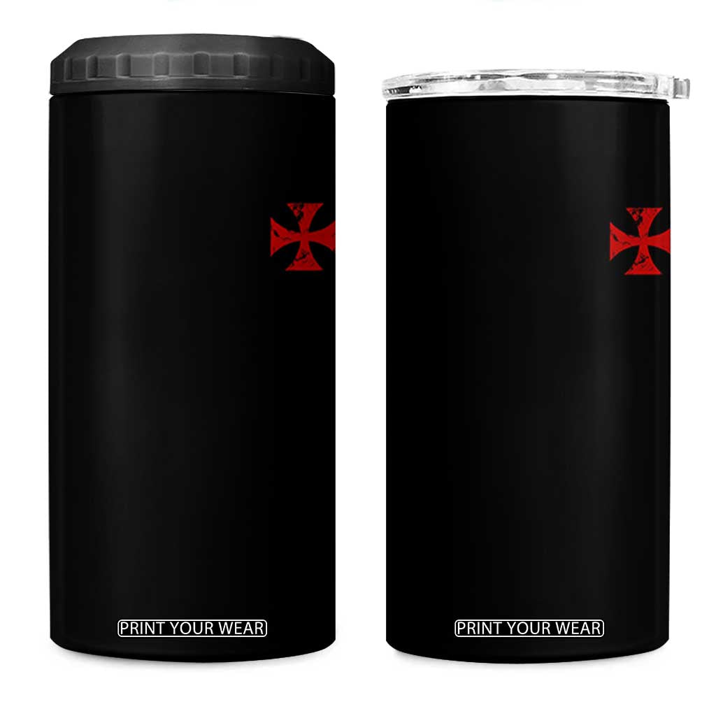 Vintage Catholic Knight Templar Crusader Cross 4 in 1 Can Cooler Tumbler