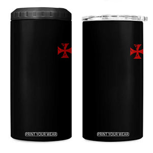Vintage Catholic Knight Templar Crusader Cross 4 in 1 Can Cooler Tumbler